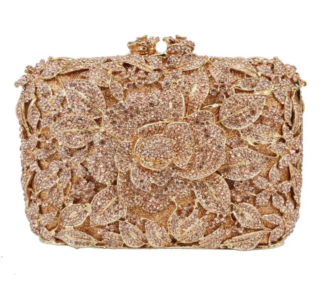Selección estricta de diamantes transfronterizos bolsas de cena rosa pastel hueco bolsas de mujer bolsas de diamantes llenas bolsas de mano bolsas de vestido