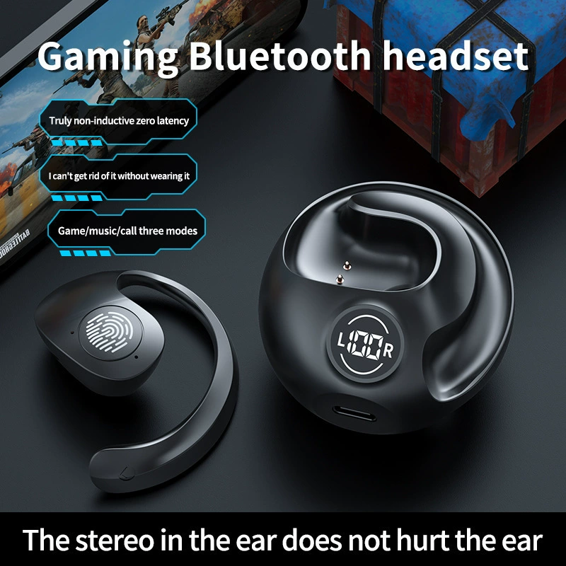 JR07 OWS беспроводные Bluetooth наушники с дужкой на ухо, впечатляющее качество звука, спортивные, цифровой дисплей, сверхдлительное время работы, стерео
