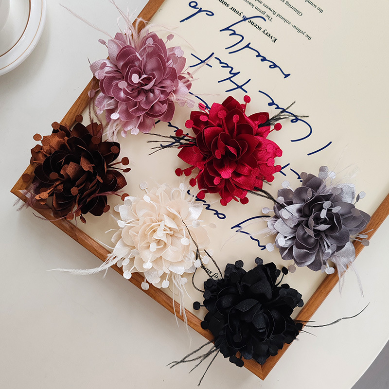 A Variety of Korean Style Fabric Peony Yarn Flowers DIY Accessories Chiffon Flowers Burnt Edges Daisy Flower Hair Headdress Accessories