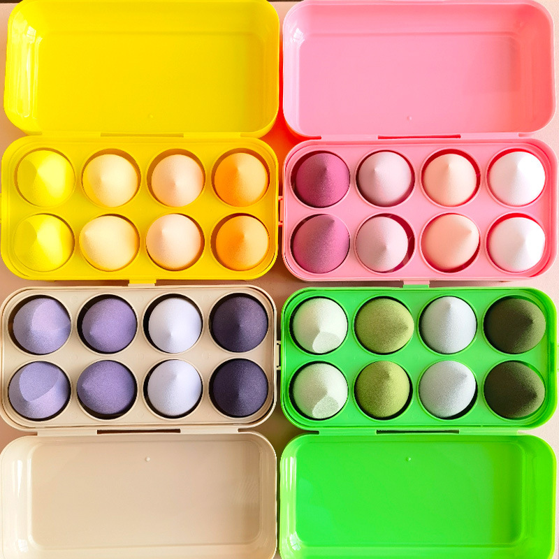 Huevo de belleza húmedo y seco de doble uso calabaza huevo en polvo esponja de soplo huevo maquillaje huevo cojín de aire soplo de polvo súper suave no comer polvo