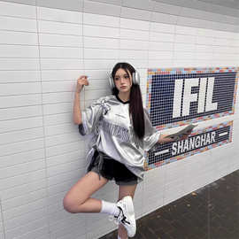 t恤男款夏季球衣风美式正肩短袖纯棉重磅运动半袖