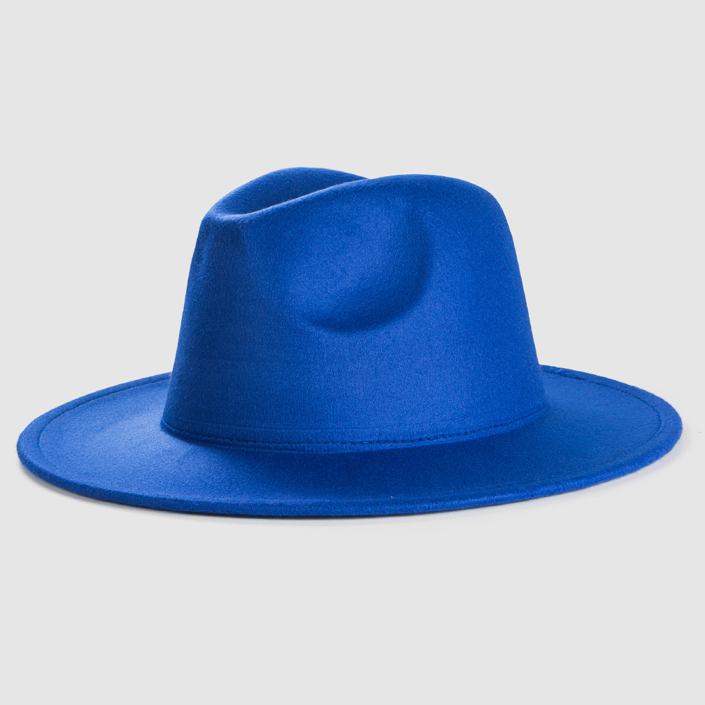 Exclusif Pour Croix-frontière Britannique Rétro Chapeaux De Laine Chapeau Hommes Et Femmes Monochrome Lumière Conseil Feutre Cap Simple Big Brim Fedora Chapeau Marée display picture 12