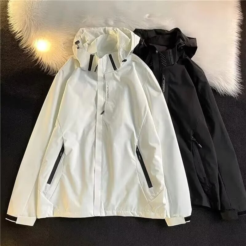 Black Samurai cityboy Jacket Men's Half-high Collar Hooded Functional Style Soft Shell Work Jacket Outdoor Mountaineering Suit