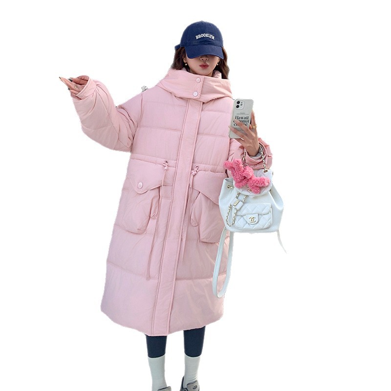 2025 nueva ropa de algodón coreana de estilo coreano para mujeres de cintura larga y delgada, abrigo de algodón de cuello naval, abrigo grueso universal para mujeres image 5