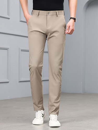 Men's Slim Fit Stretch Casual Pants with Multiple Pockets