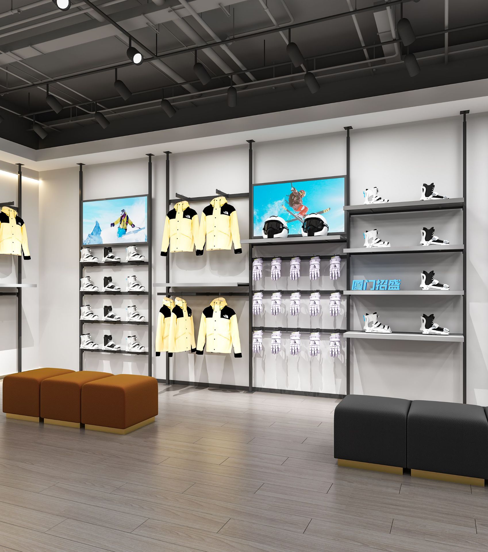 Tienda de zapatos deportivos al aire libre estante de zapatos estante de exhibición tienda de ropa estante de exhibición Zhongdao estante de zapatos estante de tienda de ropa profesional de hombre