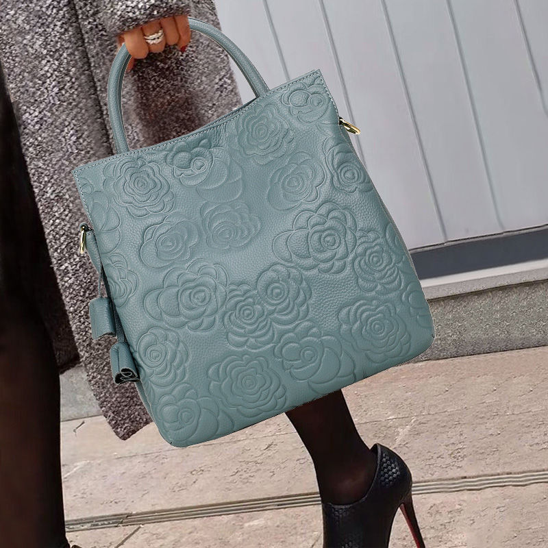 Miles de bolsos clásicos, bolsos de mujer de gran capacidad, bolsos de mano de cuero en relieve de moda, bolsos de mensajero de mujer, bolsos de temperamento