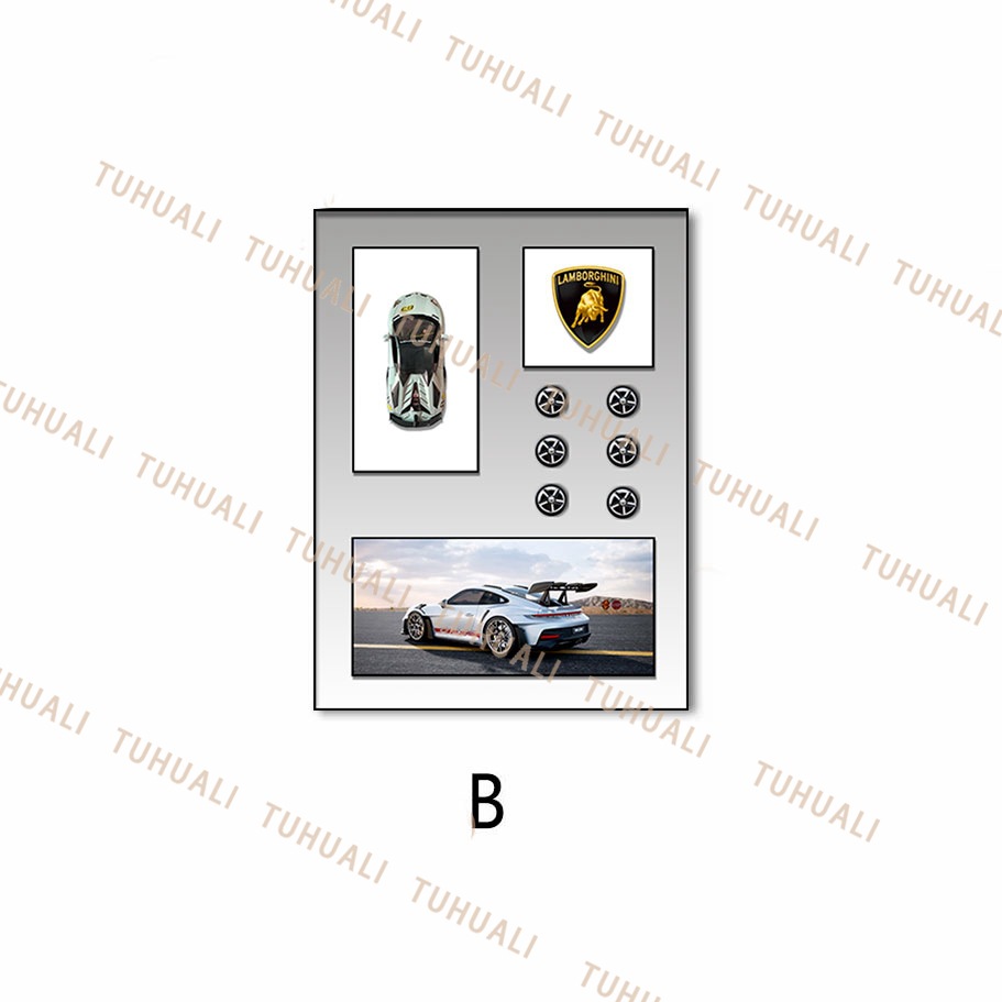 Coche pintura decorativa tridimensional pintura real de vapor sala de estar comedor colgante pintura dormitorio niños pasillo mural