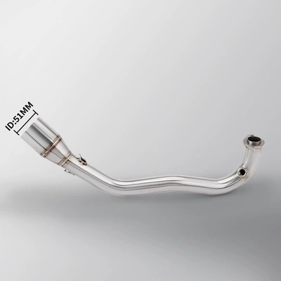 Motorcycle exhaust pipe, Stainless Steel Front Section and