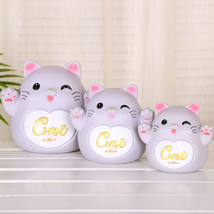 Lucky Cat Piggy Bank Crafts Children's Holiday Gifts Resin Cartoon Money Saving Bank Manufacturer Wholesale Coin Holder