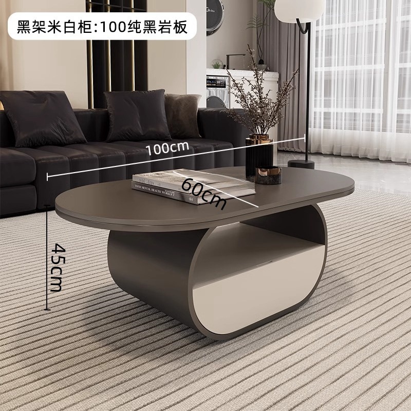 Nuevo hogar moderno simple y lujoso mesas combinadas de moda mesa de té sala de estar de roca elíptica completa