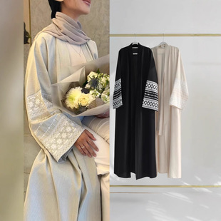 2024 Aliexpress Dubai Middle East Turkey Dubai Embroidery Elegant Cardigan Robe Ln812
