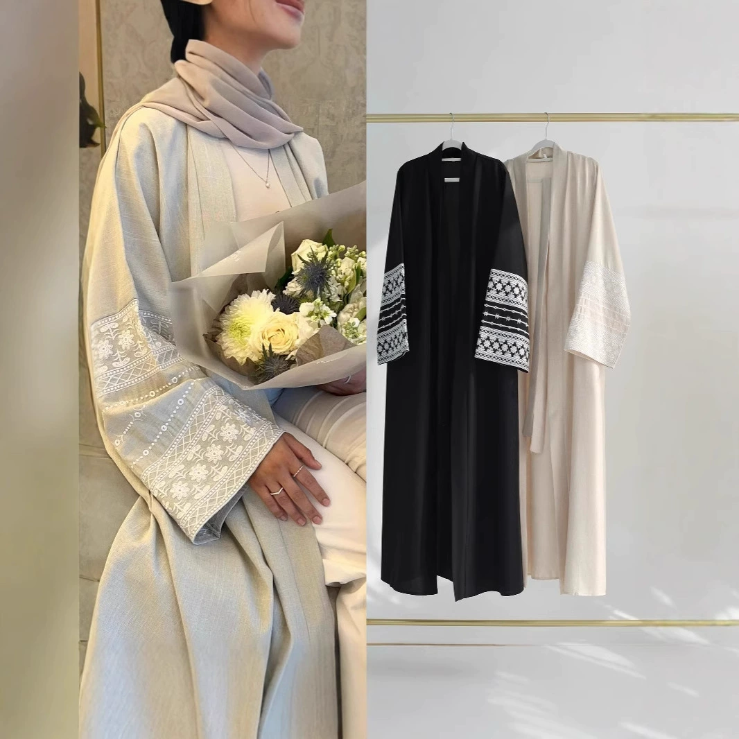 2024 AliExpress Дубай Ближний Восток Турция Дубай Элегантный кардиган с вышивкой Халат LN812