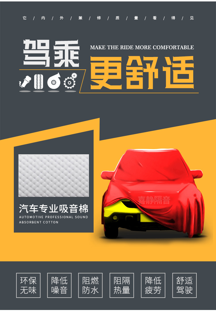 Suitable for Car Sound-Absorbing Cotton, Sound-Insulating Cotton, Four-Door Chassis Noise Reduction Material, Super Silencer, Shock-Absorbing Board, Environmentally Friendly Windsor