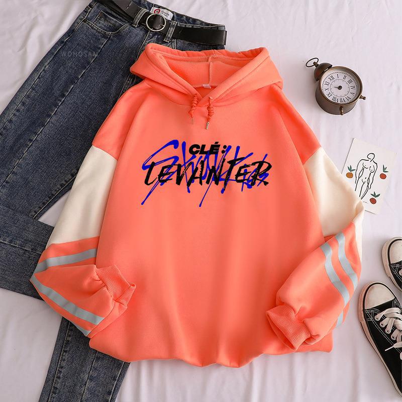 Suministro transfronterizo Harajuku KPOP stray kids álbum sudadera de manga larga empalmada sudadera con capucha marca de moda