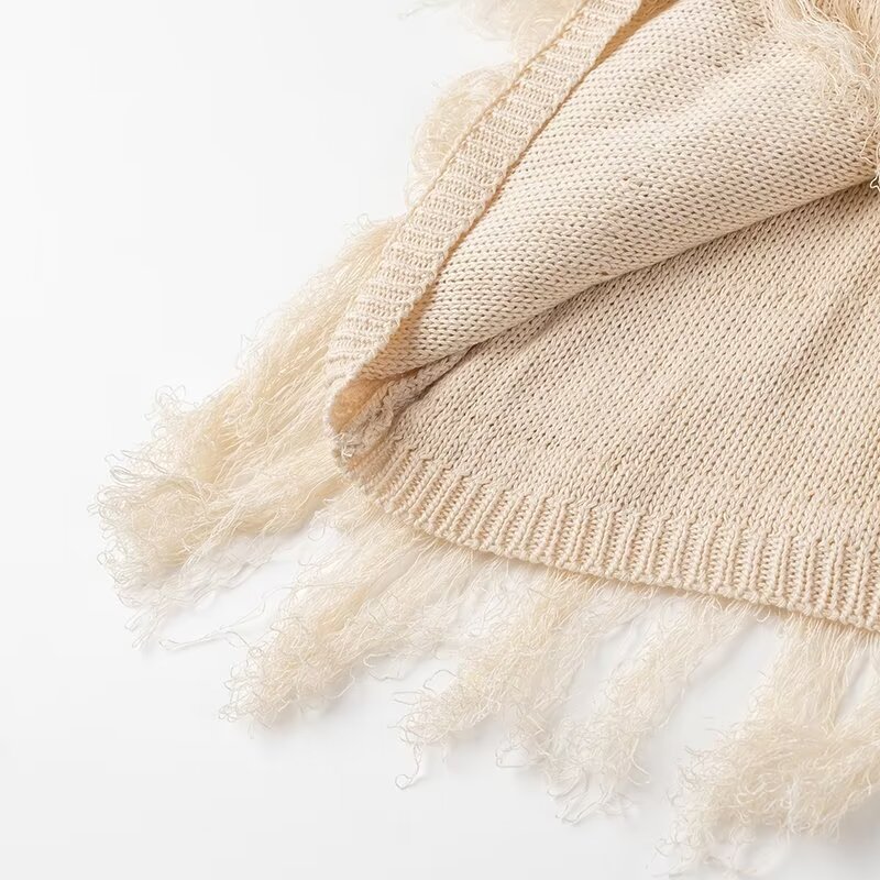 Tassel Design Wholesale Women's Vacation Streetwear Tassel Solid Color Casual Holiday Round Neck Sleeveless Fringe Dress