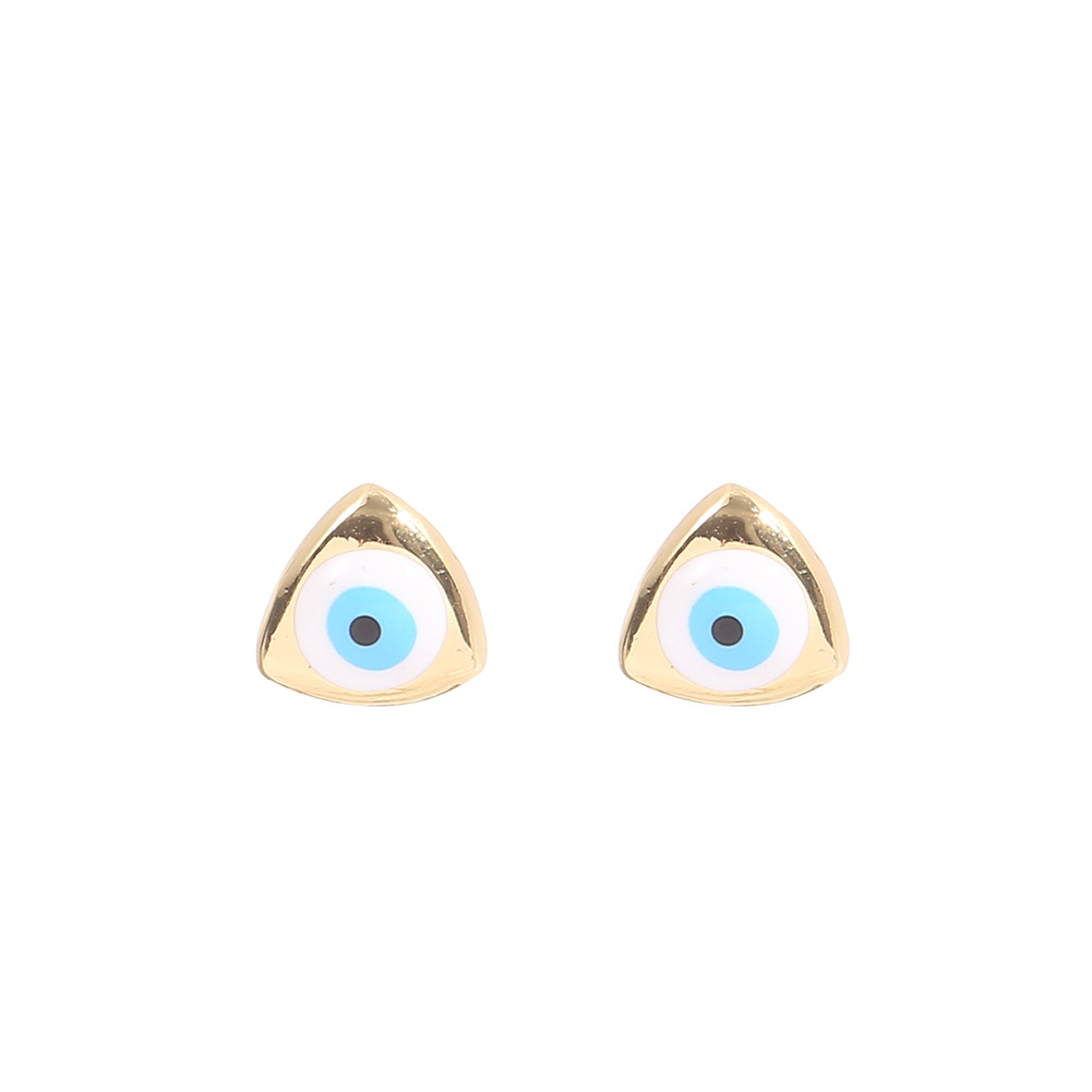 Fashion Devil's Eye Copper Ear Studs Plating Copper Earrings display picture 5