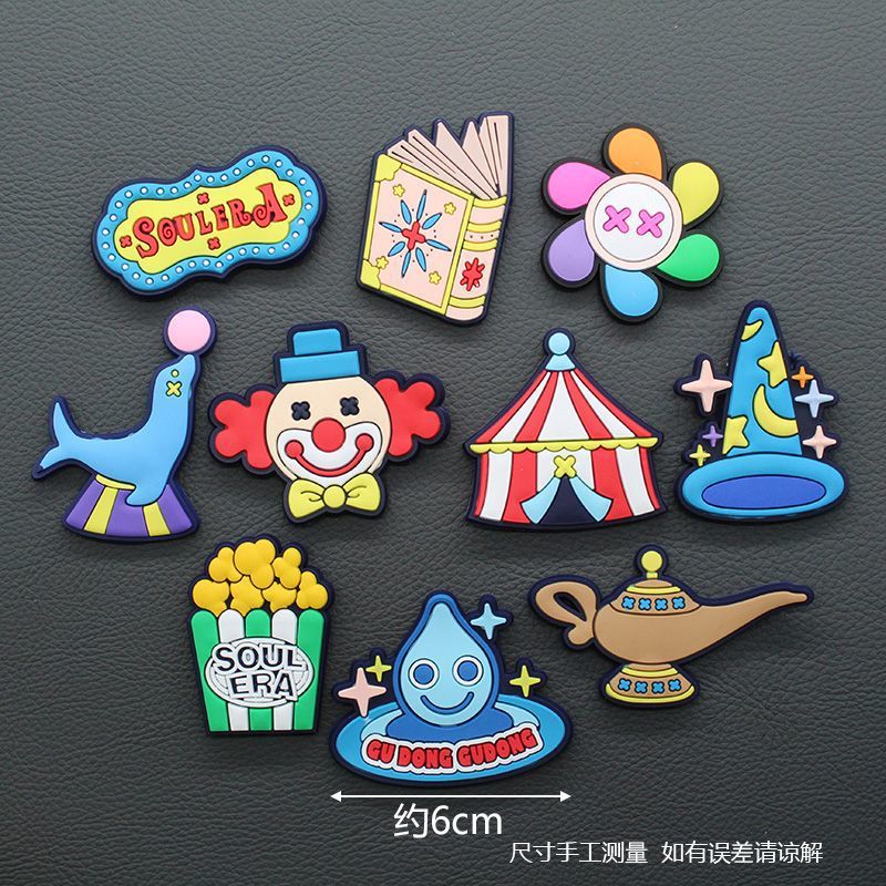 Pegatinas magnéticas pegatinas de refrigerador pegatinas creativas dibujos animados lindos un conjunto de automóviles pegatinas de educación temprana para niños antichoque