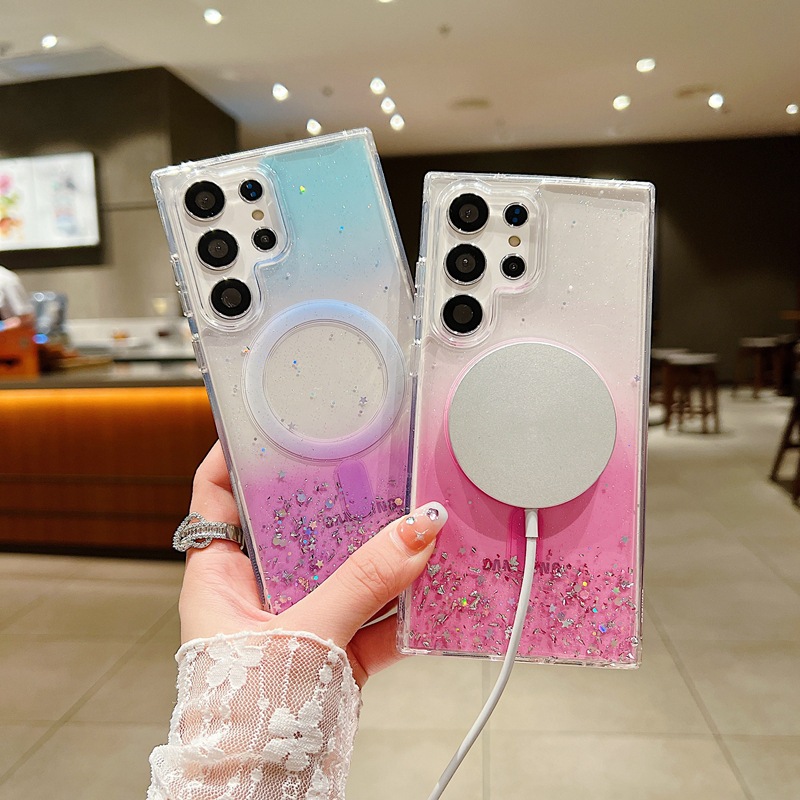 Magnetic Glitter Phone Case For Samsung S23 Ultra And S22 Plus_voghion.com