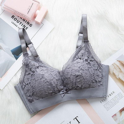 1869a taza pequeño pecho beso algodón inalámbrico Sujetador push up ajustable engrosada plana pecho interior 5cm sujetador