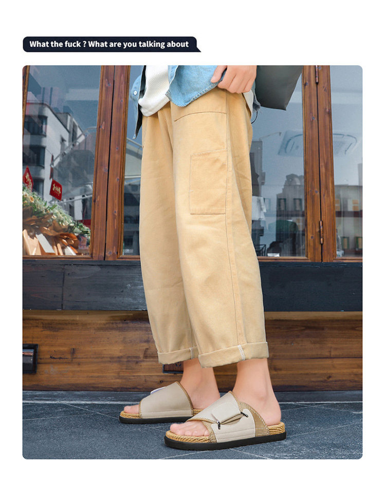 Dép sandal nam quai ngang bít mũi chống trượt đi biển cỡ lớn — kaki, màu be, đen chi tiết 13