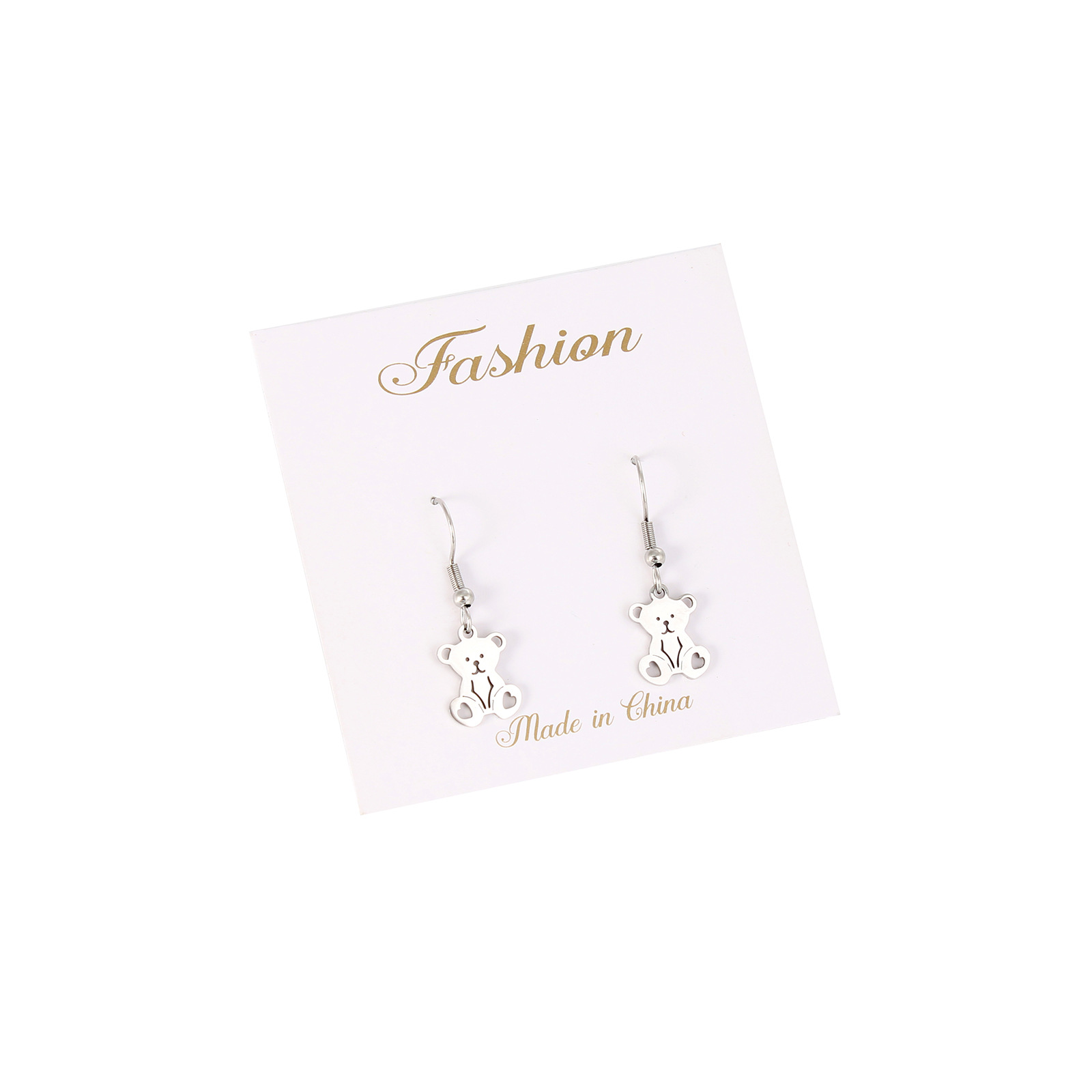Fashion Portrait Stainless Steel Polishing Drop Earrings 1 Pair