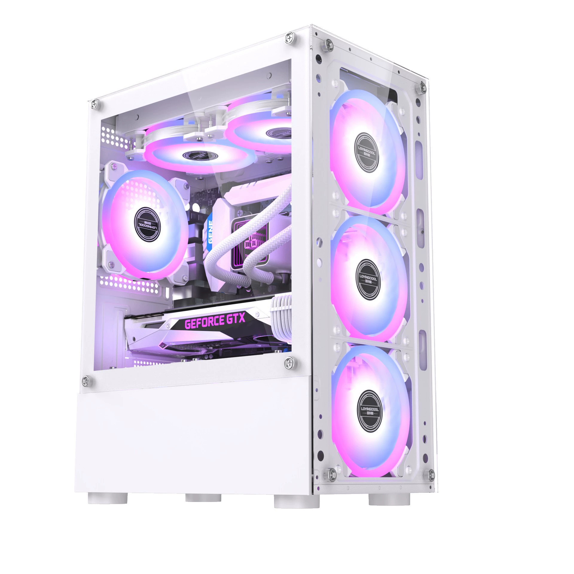 Rayliku 3310 настольный компьютер ATX корпус закаленное стекло водяное охлаждение e-спорт RGB игровая консоль