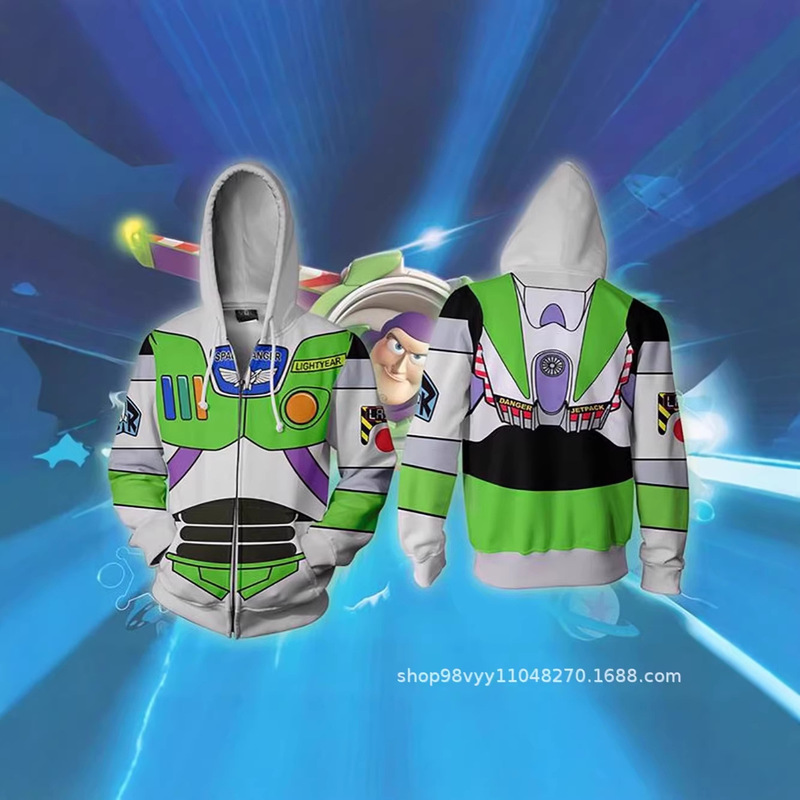 2026 New Model Buzz Lightyear Cross-Border Aliexpress Wish Hoodie and Sweatpants Set Anime Cosplay Cartoon Men's