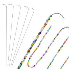 国境を越えた新製品のエルボとビーズの針がビーズの針を貫通する大きな目の普通のビーズの中の穴の針の手作り道具