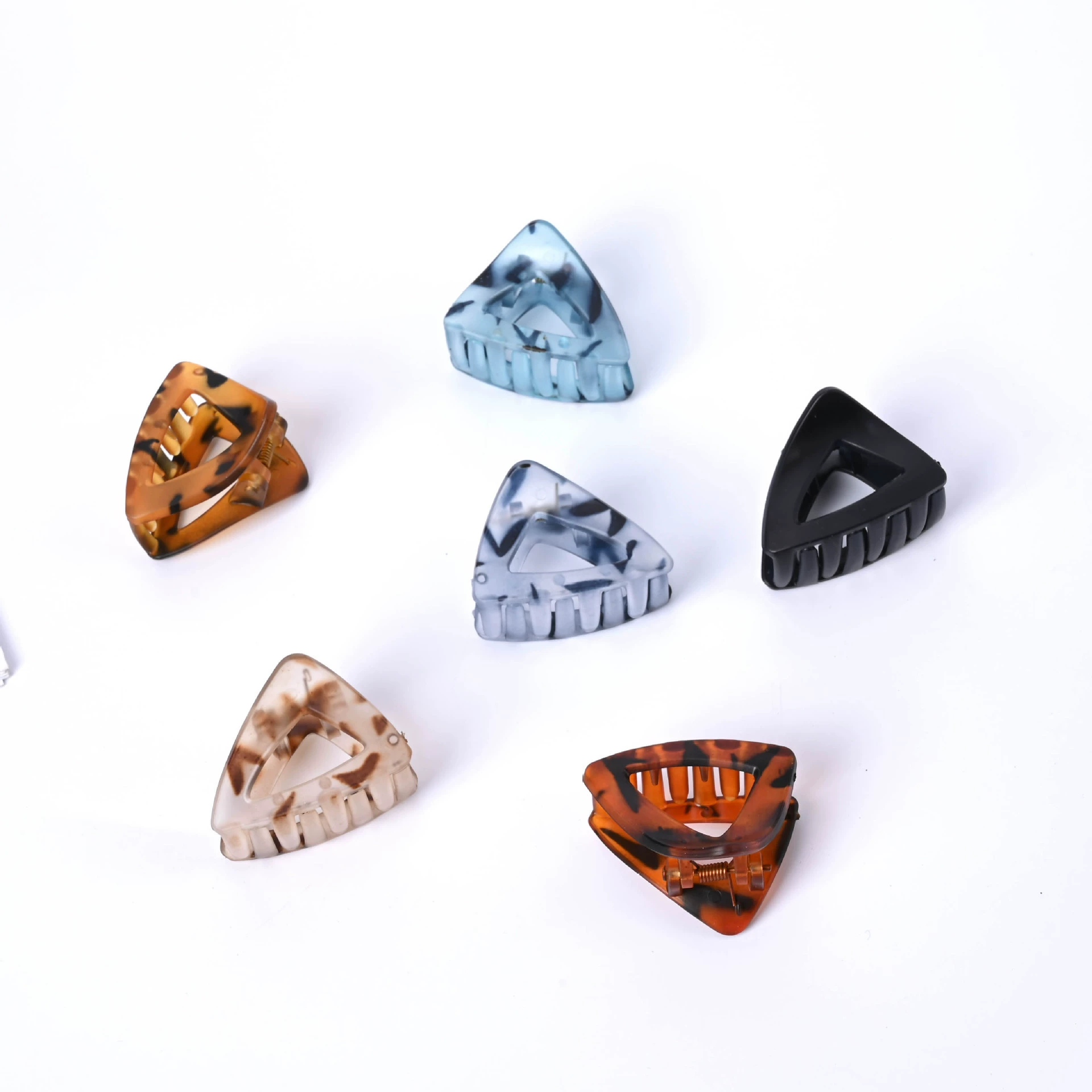 Triangle, universal matte crab pin, hair accessory, translucent shading