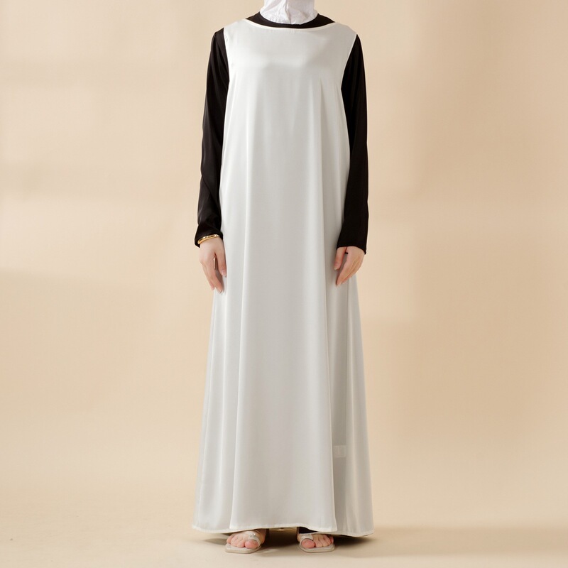 Cross-Border E-Commerce Turkish High-Quality Satin Solid Color Sleeveless Lingerie Dress Women's Long Dress Party International Clothing