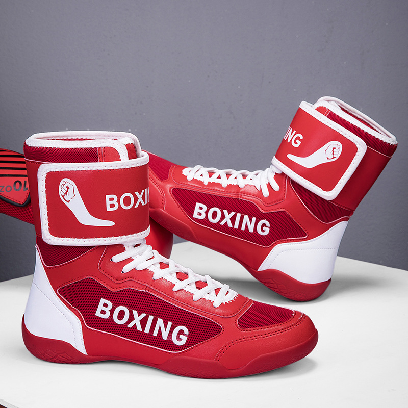 Wrestling Shoes, Professional Boxing Shoes, Men's Sanda Shoes, High-Top Fighting Taekwondo Martial Arts Training Muay Thai Competition Fighting Shoes