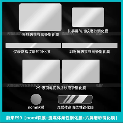 Car interior film, Suitable for 26 Models of - nio-es9-nomi-soft-film-streaming-media-flexible-tempered-film-six-screen-frosted-tempered-film