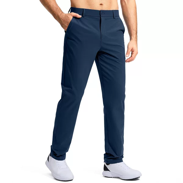 Amazon's New Export Men's Mid-Waist Stretch Golf Pants Large Size Straight Pure Color Quick-Drying Lightweight Suit Pants