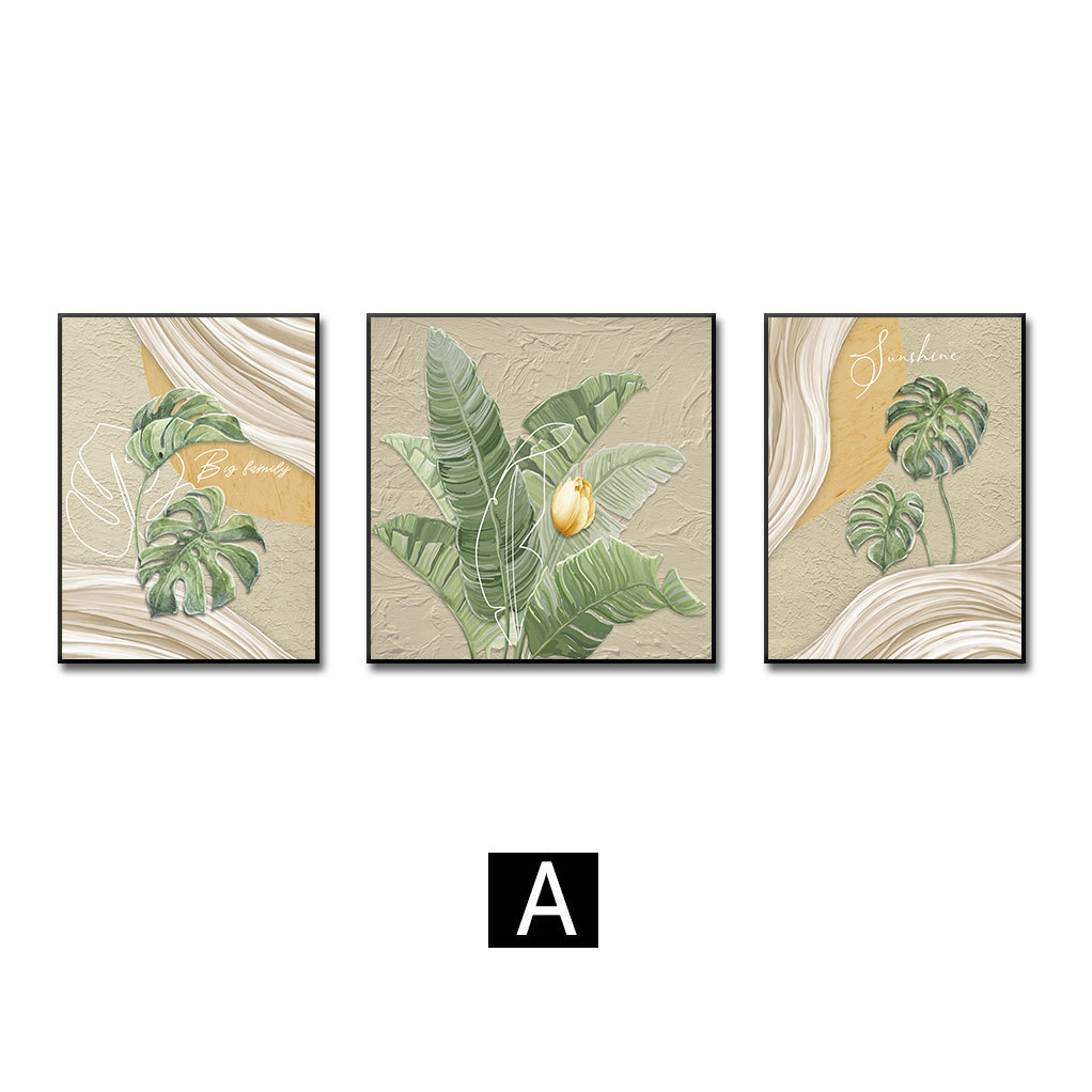 Sala de estar pintura decorativa sofá pared fondo pintura colgante cuero estrella diamante tríptico pintura de estilo crema fresca pequeña