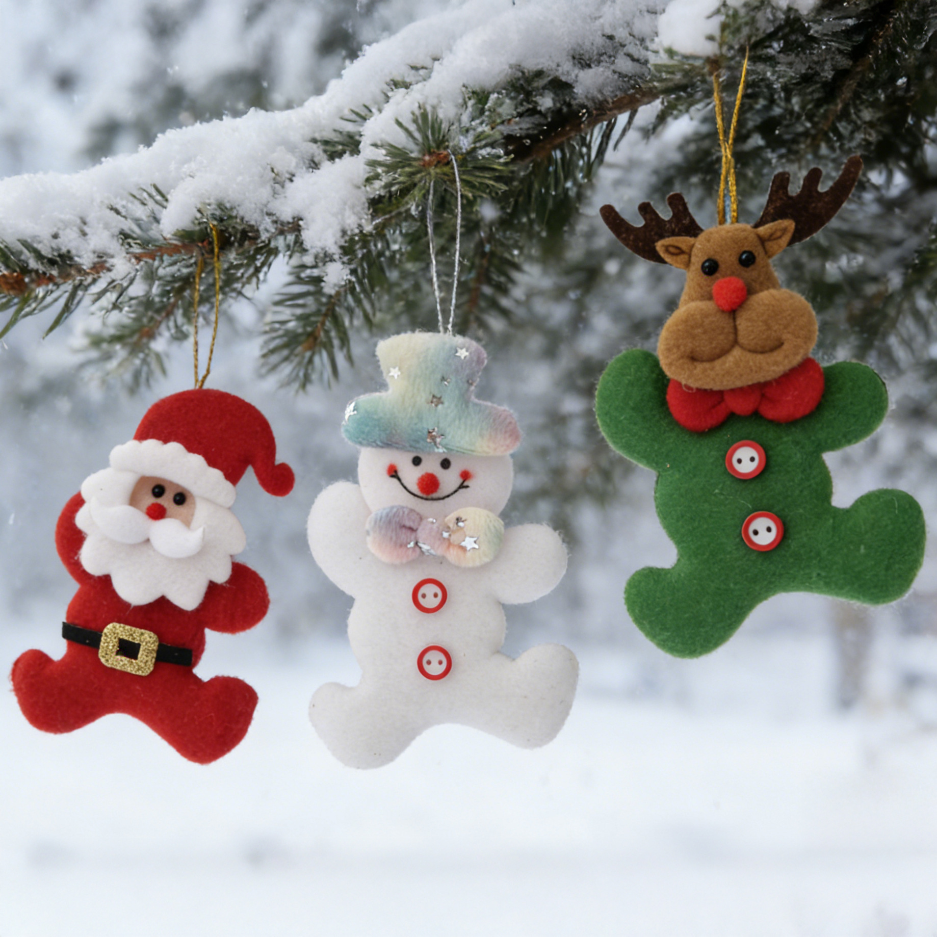 2026 nuevo fieltro colgante de Navidad Papá Noel muñeco de nieve reno decoración accesorios de árbol de Navidad hechos a mano DIY