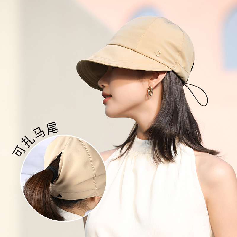 夏季防紫外線太陽帽女冰絲透氣遮陽帽防曬帽顯臉小帽子