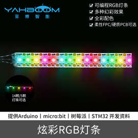 可编程全彩RGB灯条 七彩LED灯带模块级联 三色柔性FPC树莓派STM32