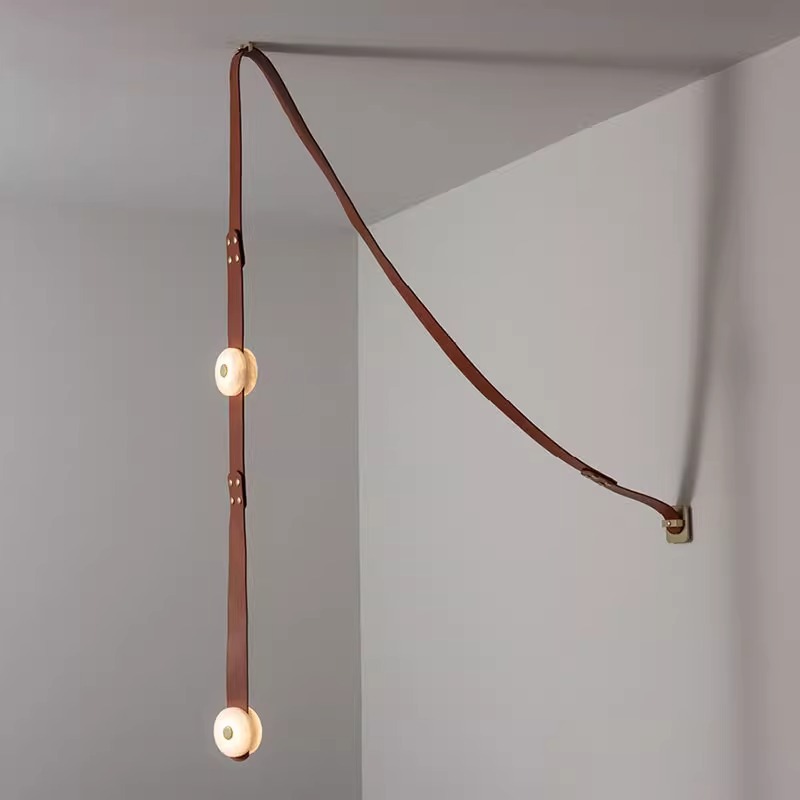 Sensación de alto nivel de cinturón minimalista sala de modelo elegir lámpara candelabro hueco diseñador italiano loft edificio dúplex sala de estar comedor luz