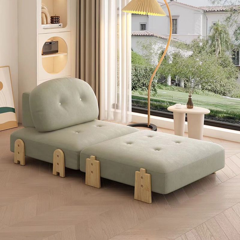 Folding Dual-Purpose Single Sofa Combination Small Apartment Bed Rental House Lazy Solid Wood Reclining and Sitting Leisure Sofa Cotton