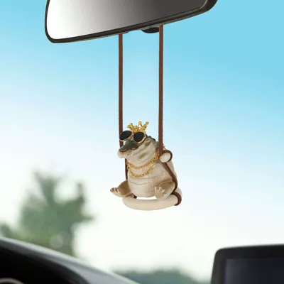 New Cute Creative Car Car hanging - green-crocodile-tires-glasses-chain-crown