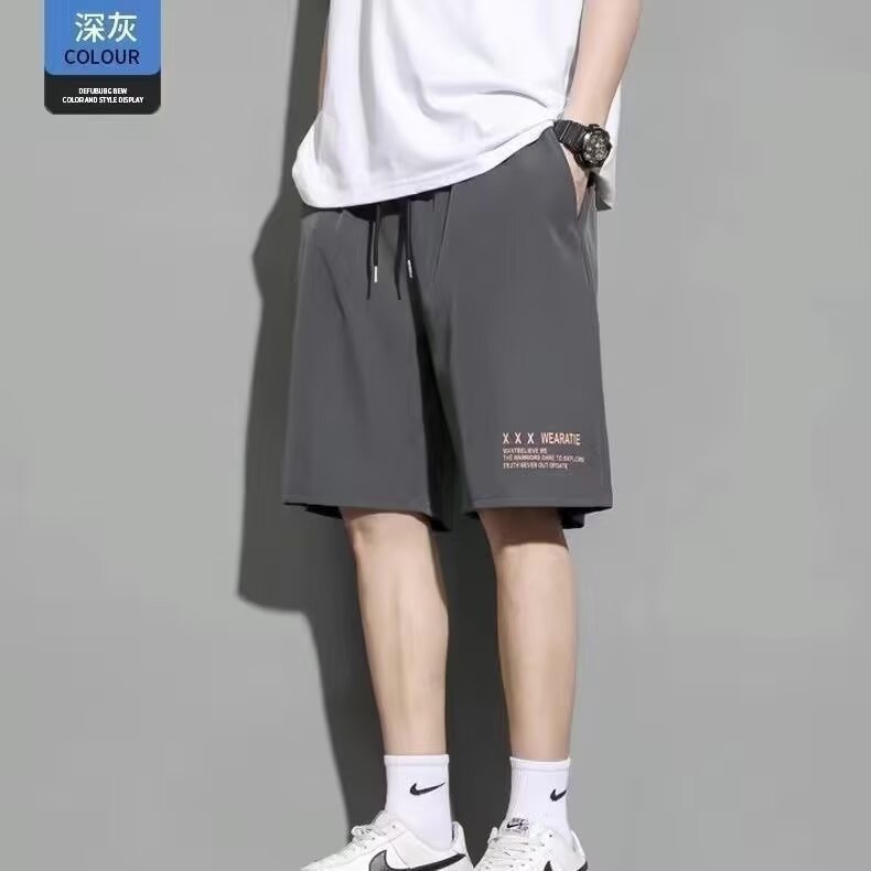 Pantalones Cortos Deportivos Casuales de Poliéster Holgado para Uso Diario