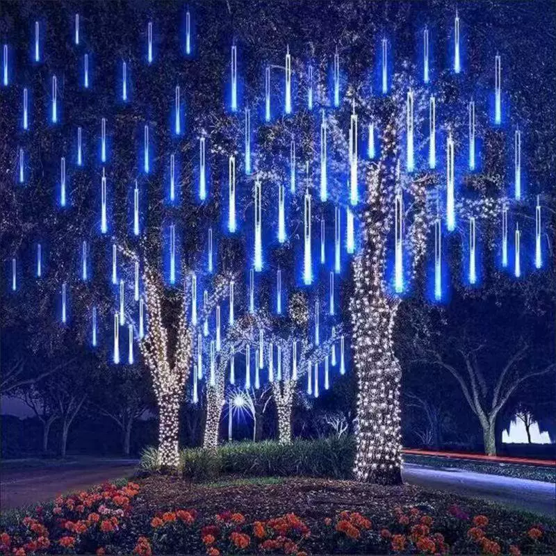 Уличная LED метеорный дождь свет солнечный метеорный дождь свет яркий цветной свет festival рождественская садовое украшение подключаемый модуль