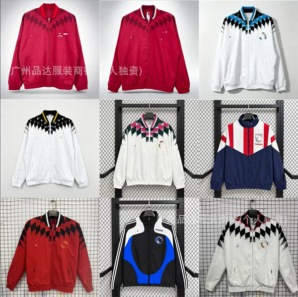 242526 Black Snake Pattern Barcelona 98 England 06072006 Blue Greece Windbreaker Football Jersey Water Repellent