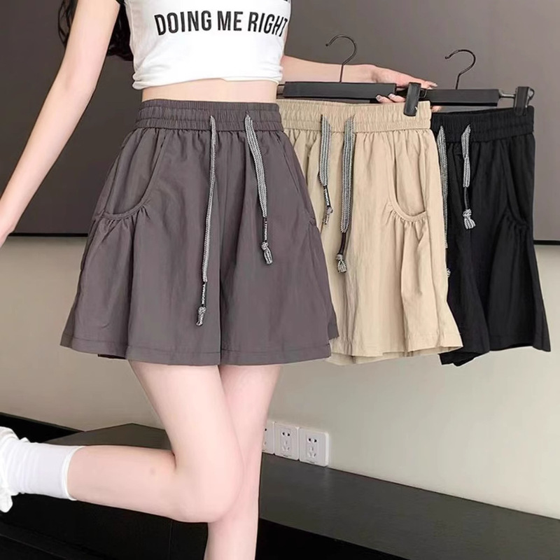 Ice Silk Yamamoto Quick-Dry Wide-Leg Skirt Shorts Women Summer Thin Plus-Size Skirt Yoga Hot Pants Sports Pants