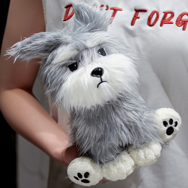 Highland Dog-Style Schnauzer Dog Plush Toy, Realistic Puppy Pet, Children's Plush Toy, Schnauzer Small Doll