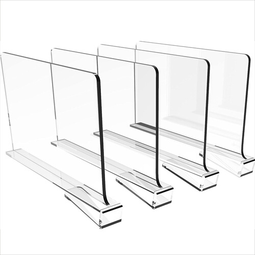 Acrylic Amazon wholesale clothing partition transparent bag cabinet clothing baffle cabinet storage partition shelf partition