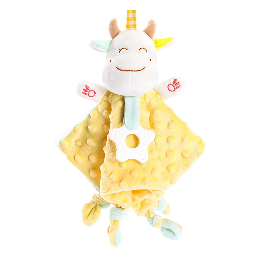 Toalla calmante para bebés Se puede acceder a la etiqueta Doudou y masticar bebé calmante muñeca para dormir Toalla de saliva suministro directo de fábrica