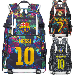 Barcelona Messi Backpack Ronaldo Mbappe Neymar Football School Bag Large Capacity Sports Backpack Basketball Bag