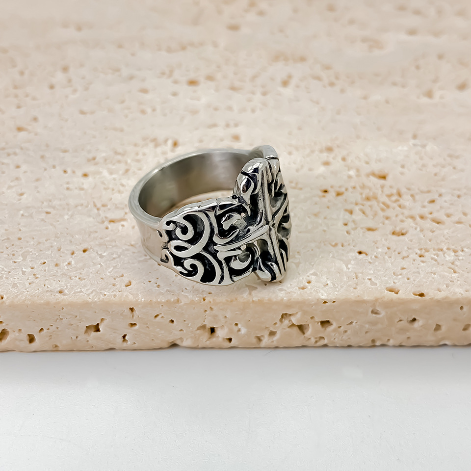 Gothic Cross Stainless Steel Ring